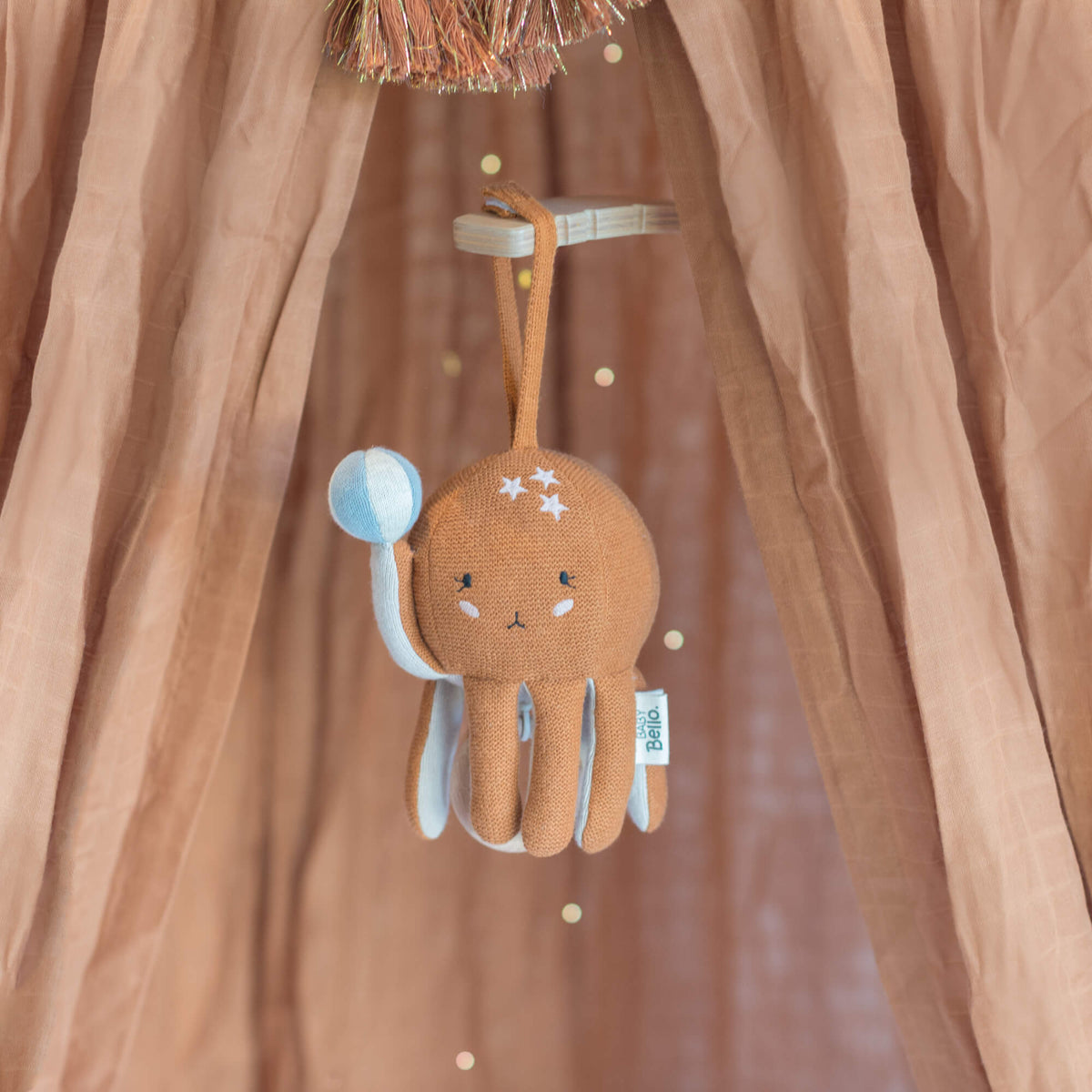Baby Bello Spieluhr OZZY THE OCTOPUS braun | 9x22x22cm - Sir Henrys