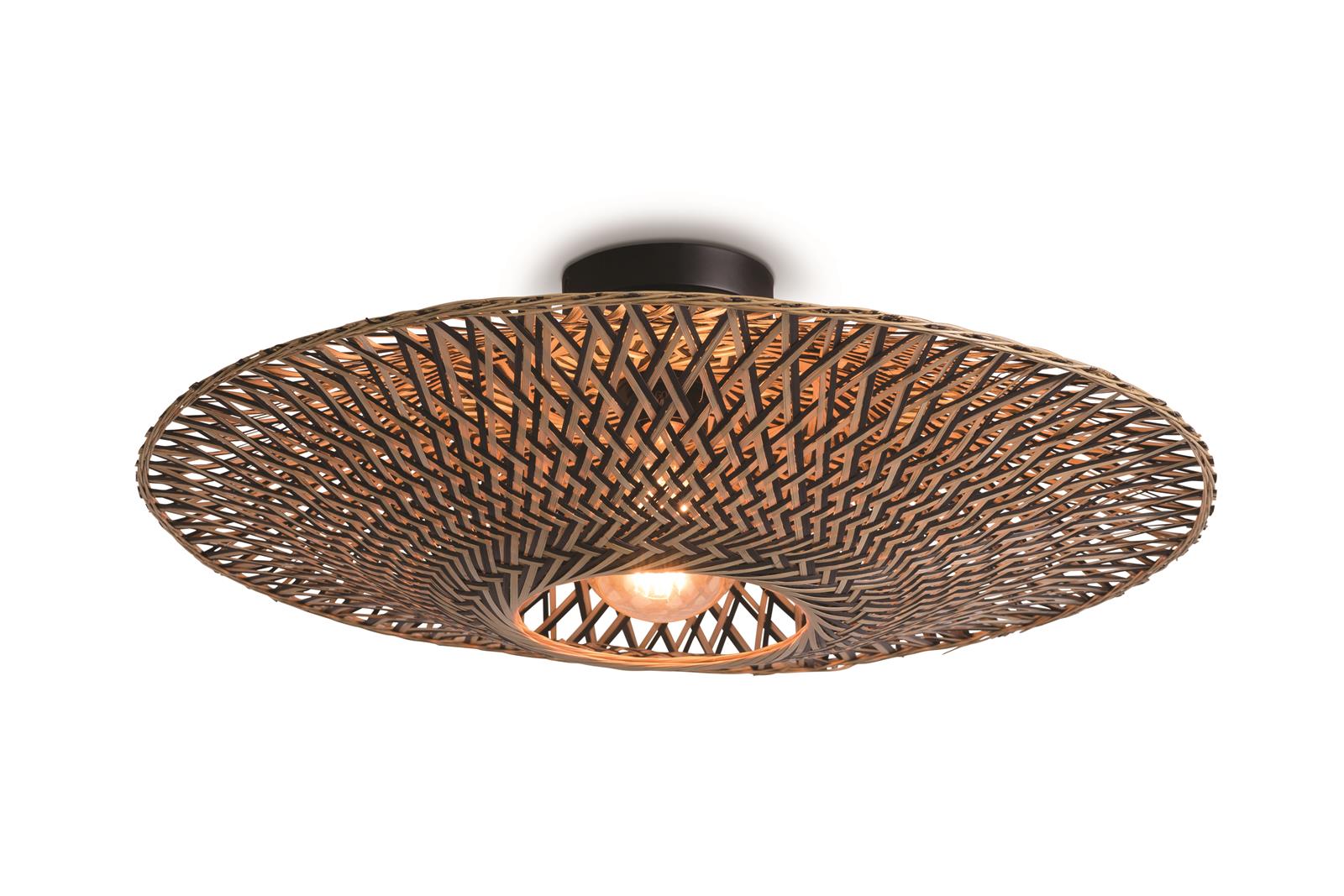 Good&Mojo Deckenlampe BALI natur schwarz | 60x60x18cm