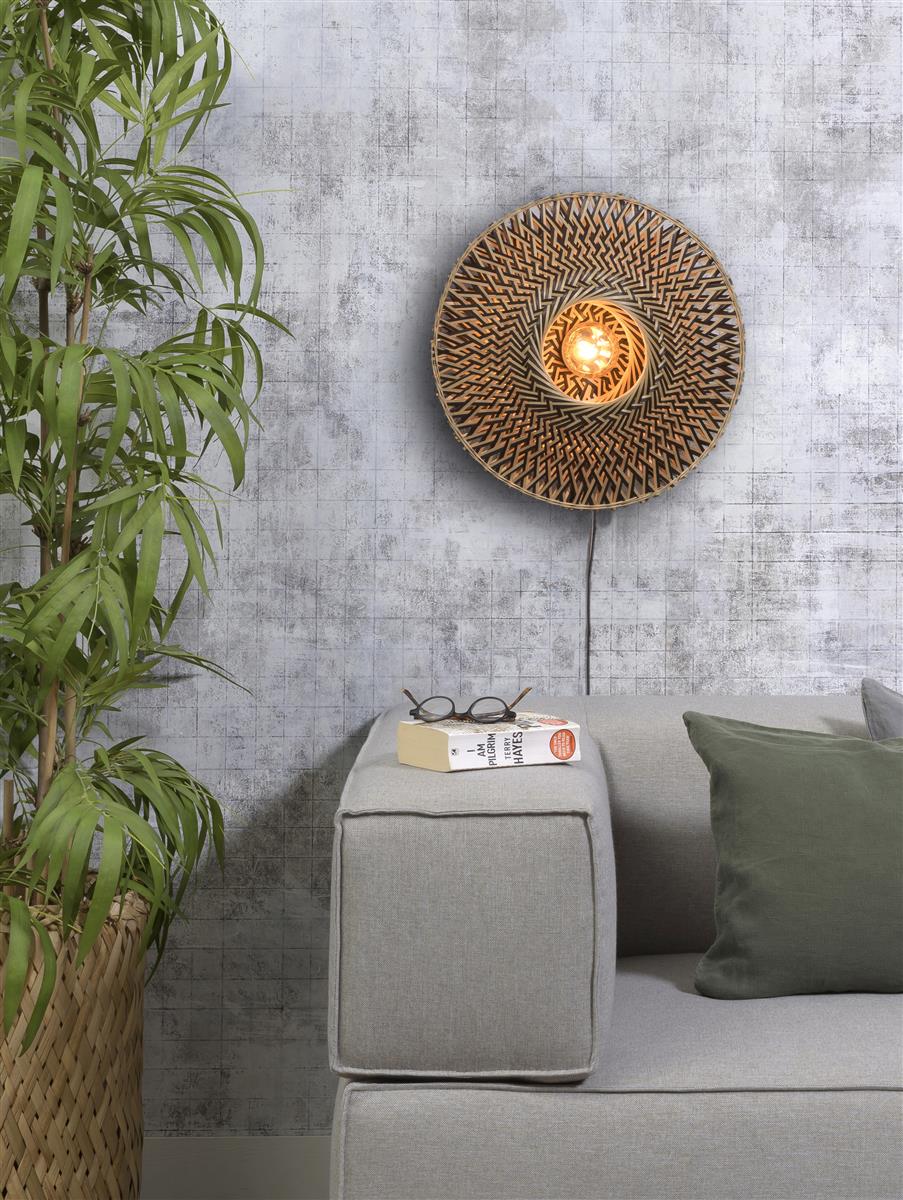 Good&Mojo Wandleuchte BALI natur schwarz | 44x15x44cm