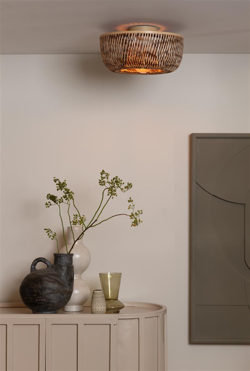 Good&Mojo Deckenlampe BARBADOS natur/braun | 17x35x17cm
