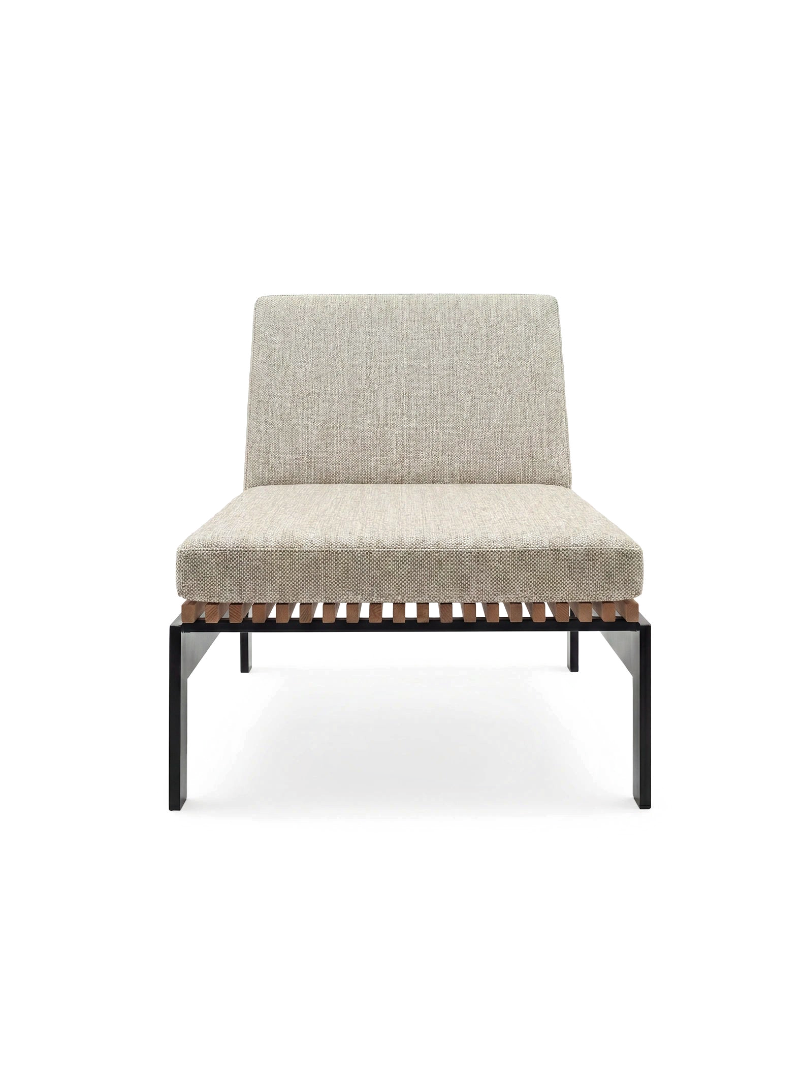 by Crea® Sonnenliege BAZO Schwarzes Gestell & Teak | 196 cm
