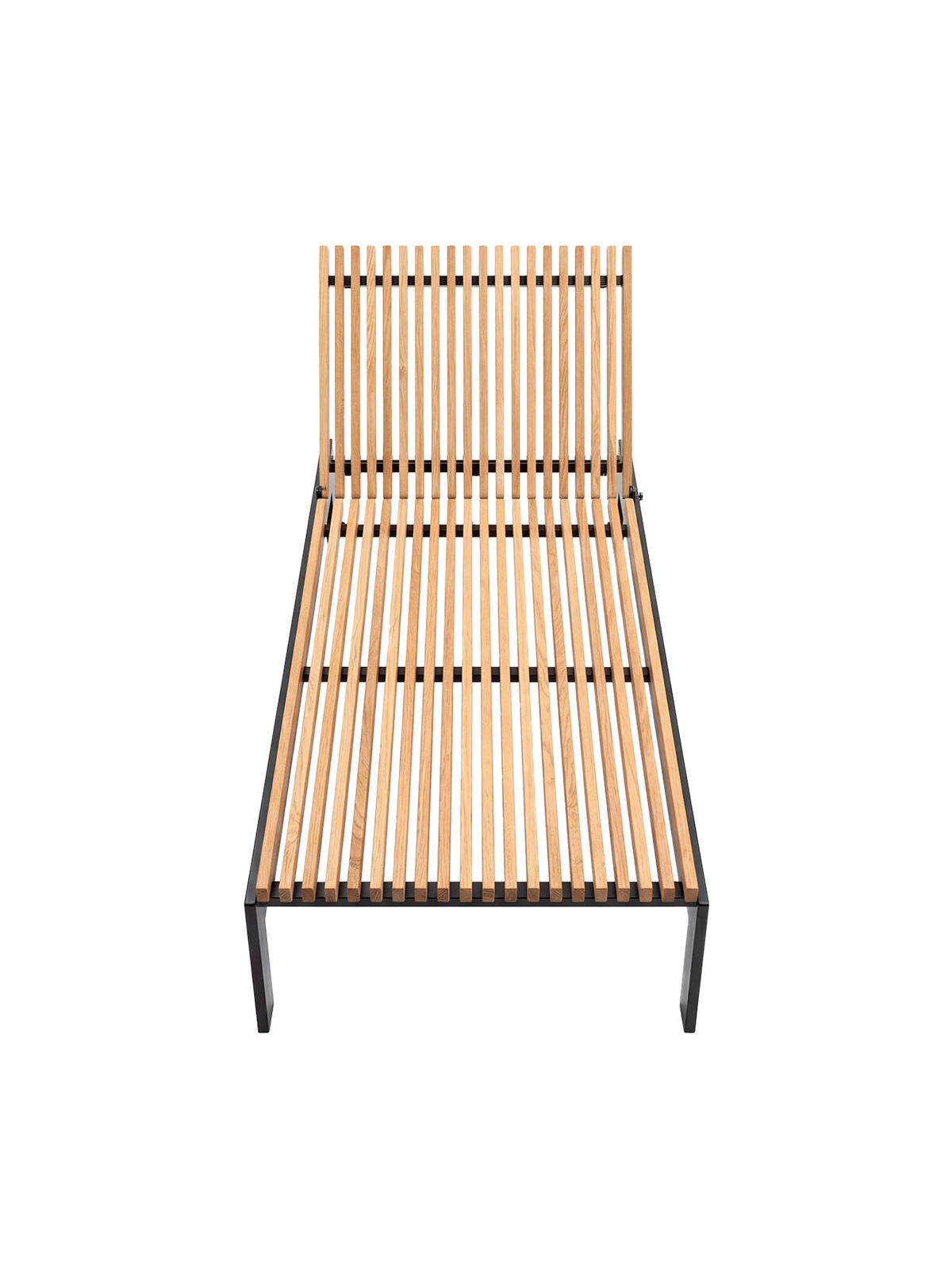 by Crea® Sonnenliege BAZO Schwarzes Gestell & Teak | 196 cm