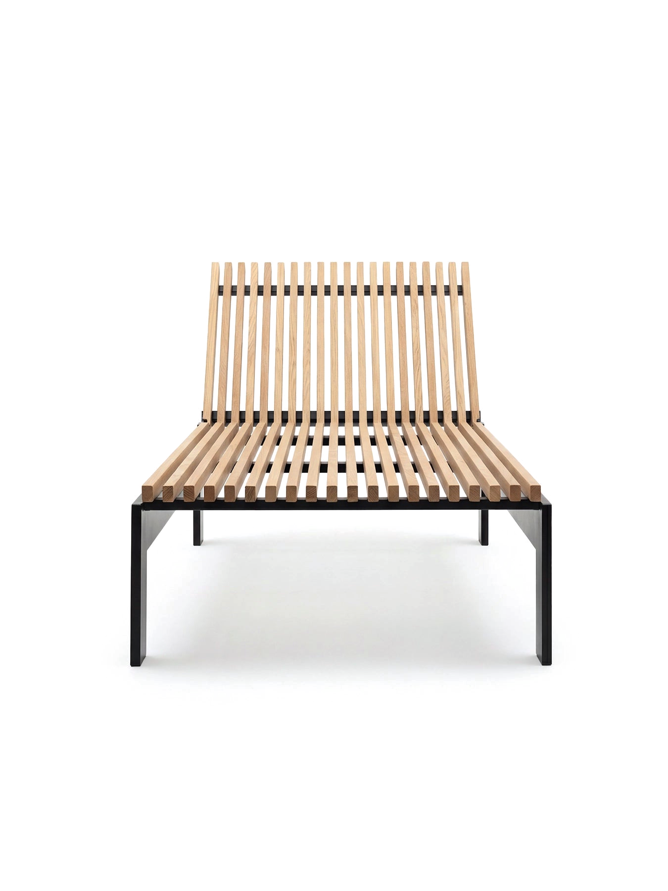 by Crea® Sonnenliege BAZO Schwarzes Gestell & Teak | 196 cm