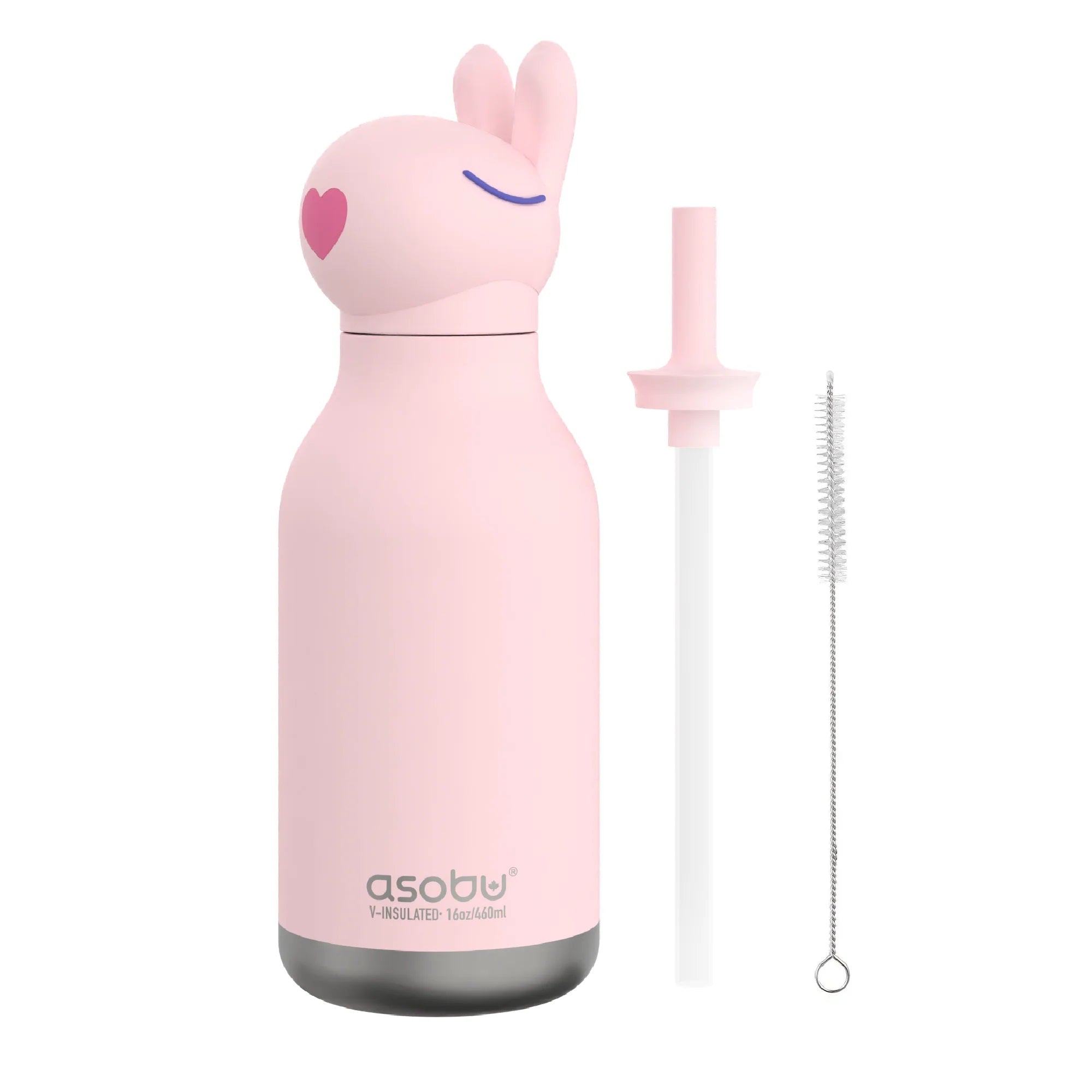 Asobu® Kindertrinkflasche BESTIE mit Strohhalm 460ml - HASE