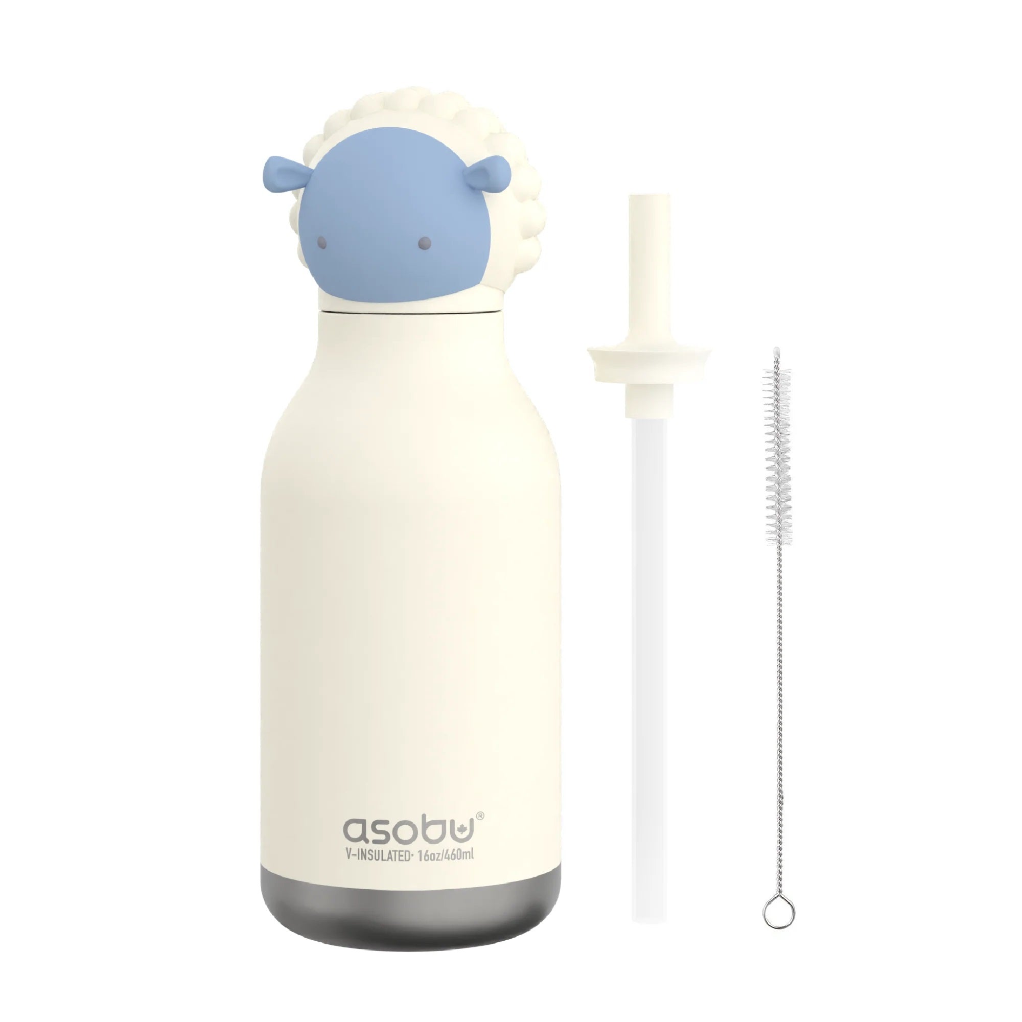Asobu® Kindertrinkflasche BESTIE mit Strohhalm 460ml - SCHAF