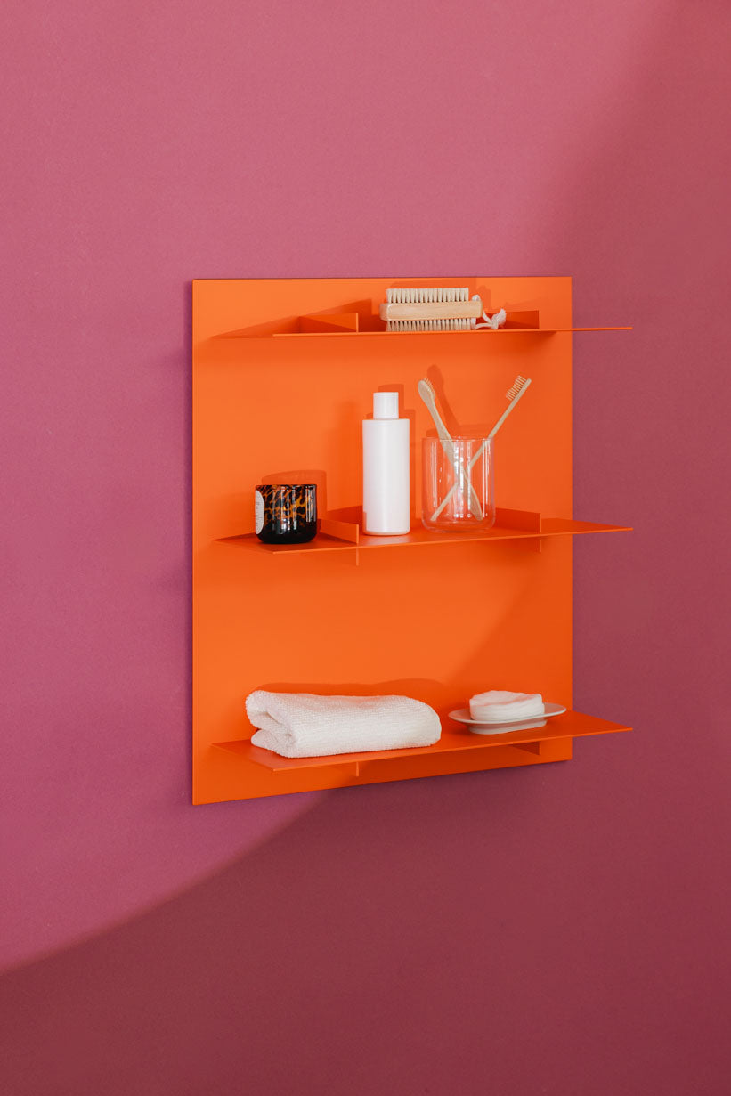 Metallbude Wandregal CHESS - Orange Sprizz | 47x55x16,2cm