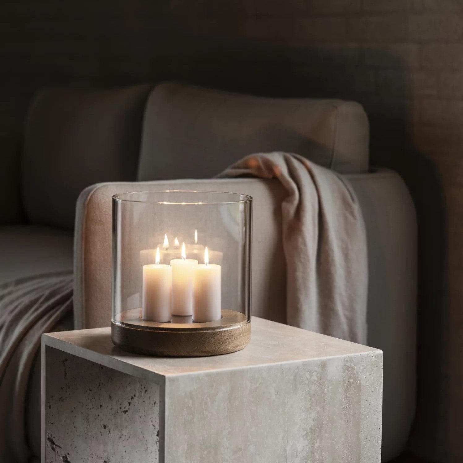 Blomus Windlicht LANTO XL oak natur | Ø26,5x25cm - Sir Henrys