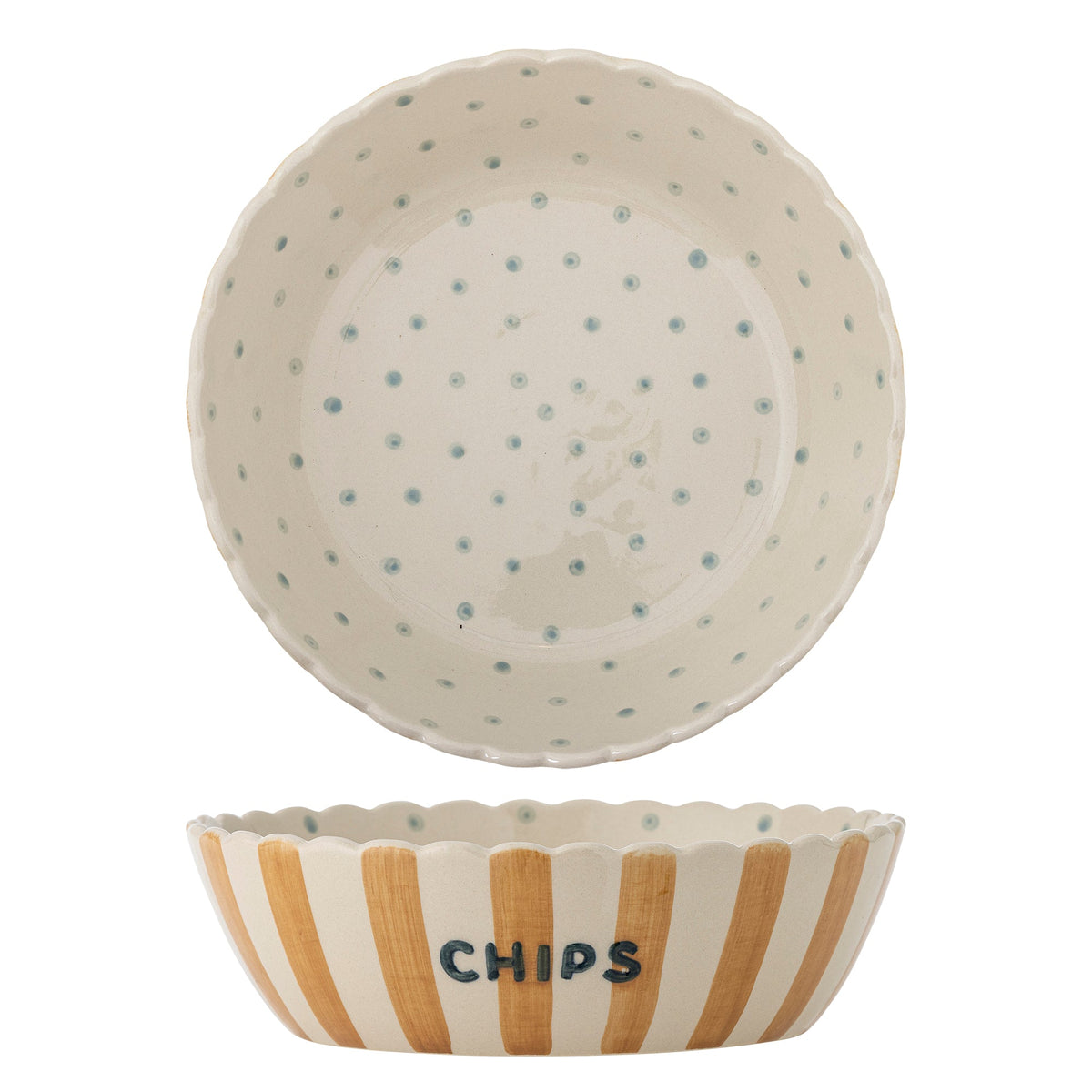 Bloomingville Schale CHIPS gelb gestreift | Ø24x7cm - Sir Henrys