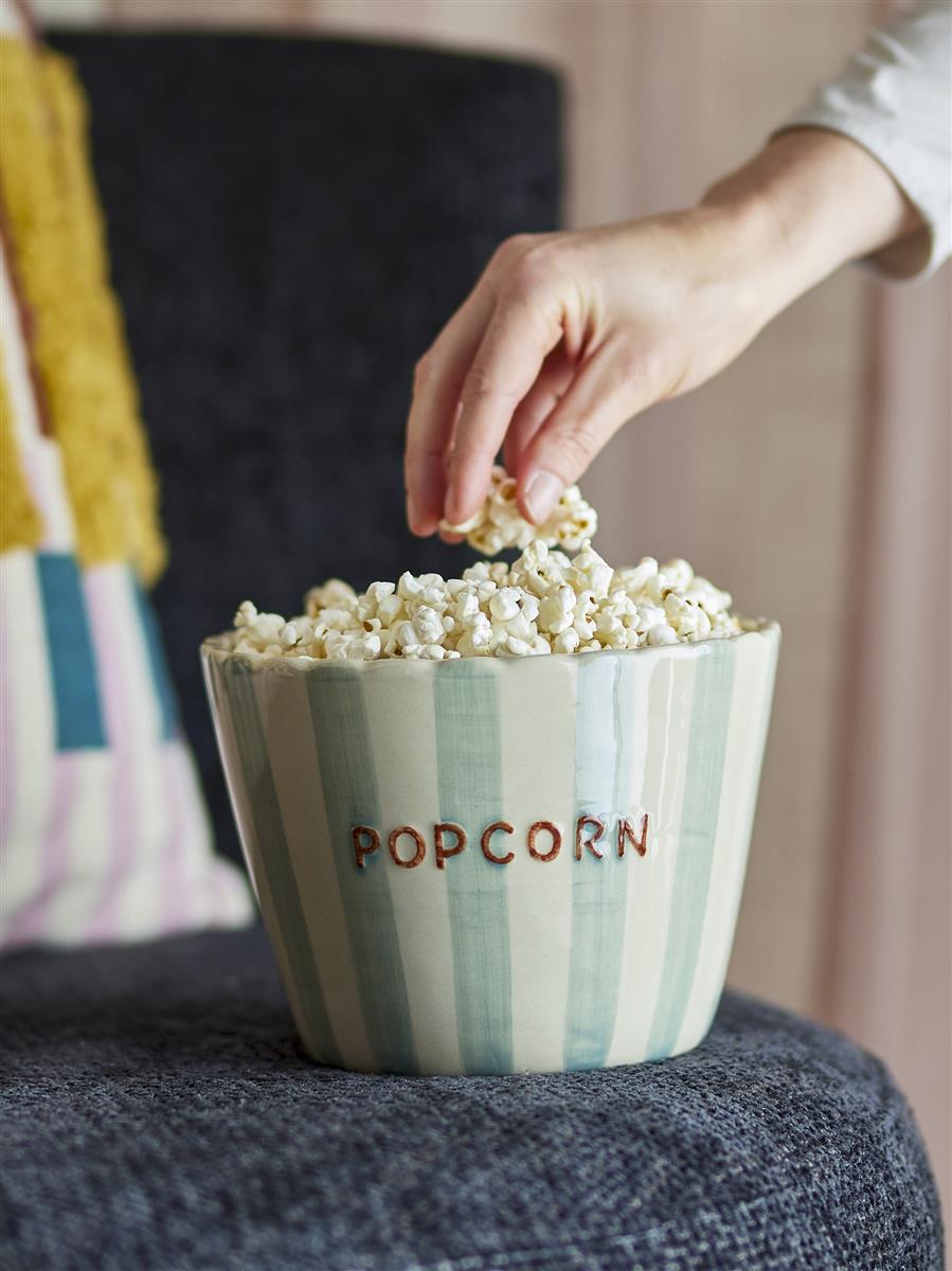 Bloomingville Schale POPCORN hellblau gestreift | Ø17x13,5cm - Sir Henrys