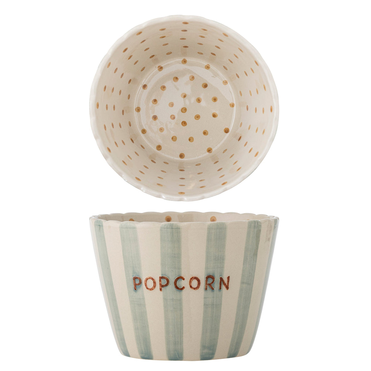 Bloomingville Schale POPCORN hellblau gestreift | Ø17x13,5cm - Sir Henrys