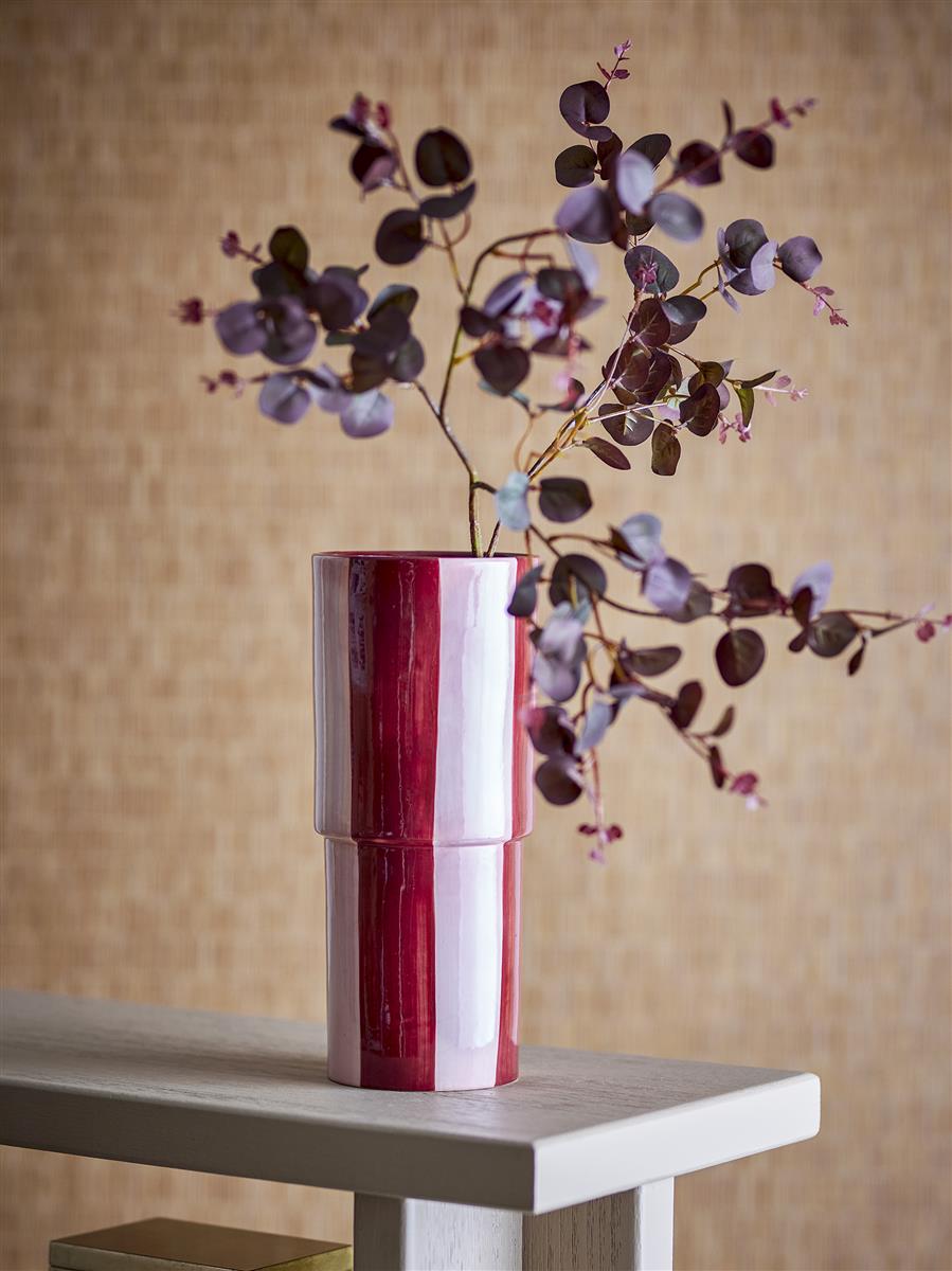 Bloomingville Vase FLOKI rot rosa gestreift | Ø14x31cm - Sir Henrys