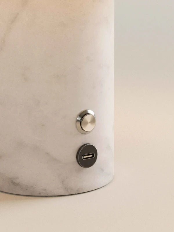 Blossholm Tischleuchte AURIE white Marble portable | Ø 18x24cm - Sir Henrys