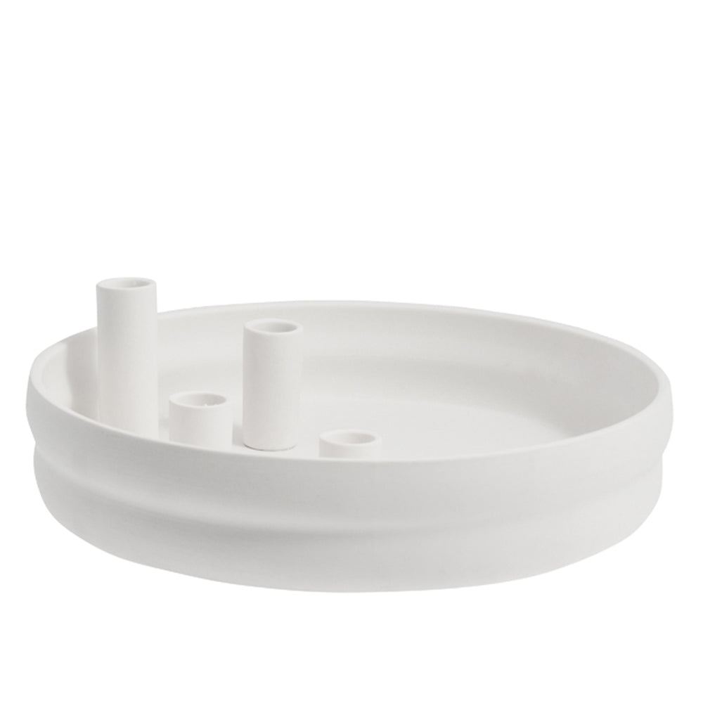 Storefactory Kerzenhalter BOLMEN 4er rund weiß | Ø30x9cm