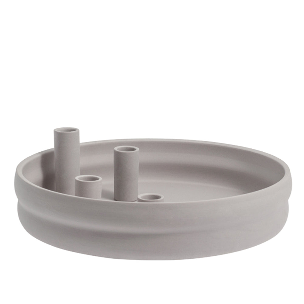 Storefactory Kerzenhalter BOLMEN 4er rund hellgrau | Ø 30x9cm