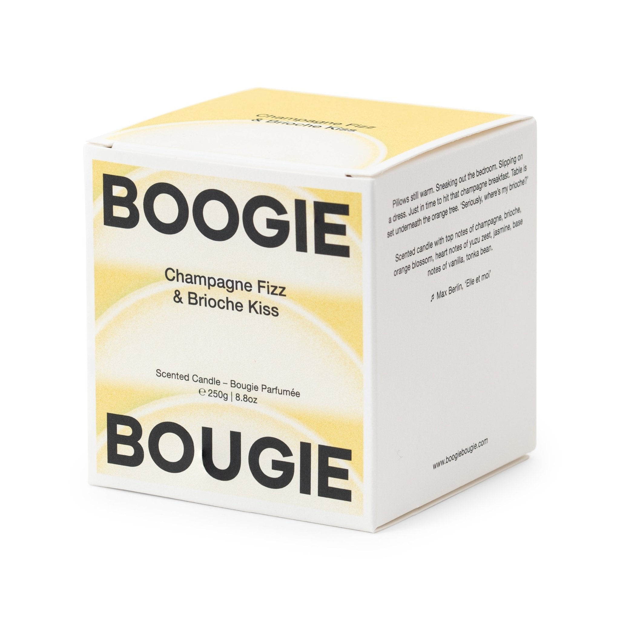 Boogie Bougie Duftkerze CHAMPAGNE FIZZ & BRIOCHE KISS | Ø7,5x8cm 250g - Sir Henrys