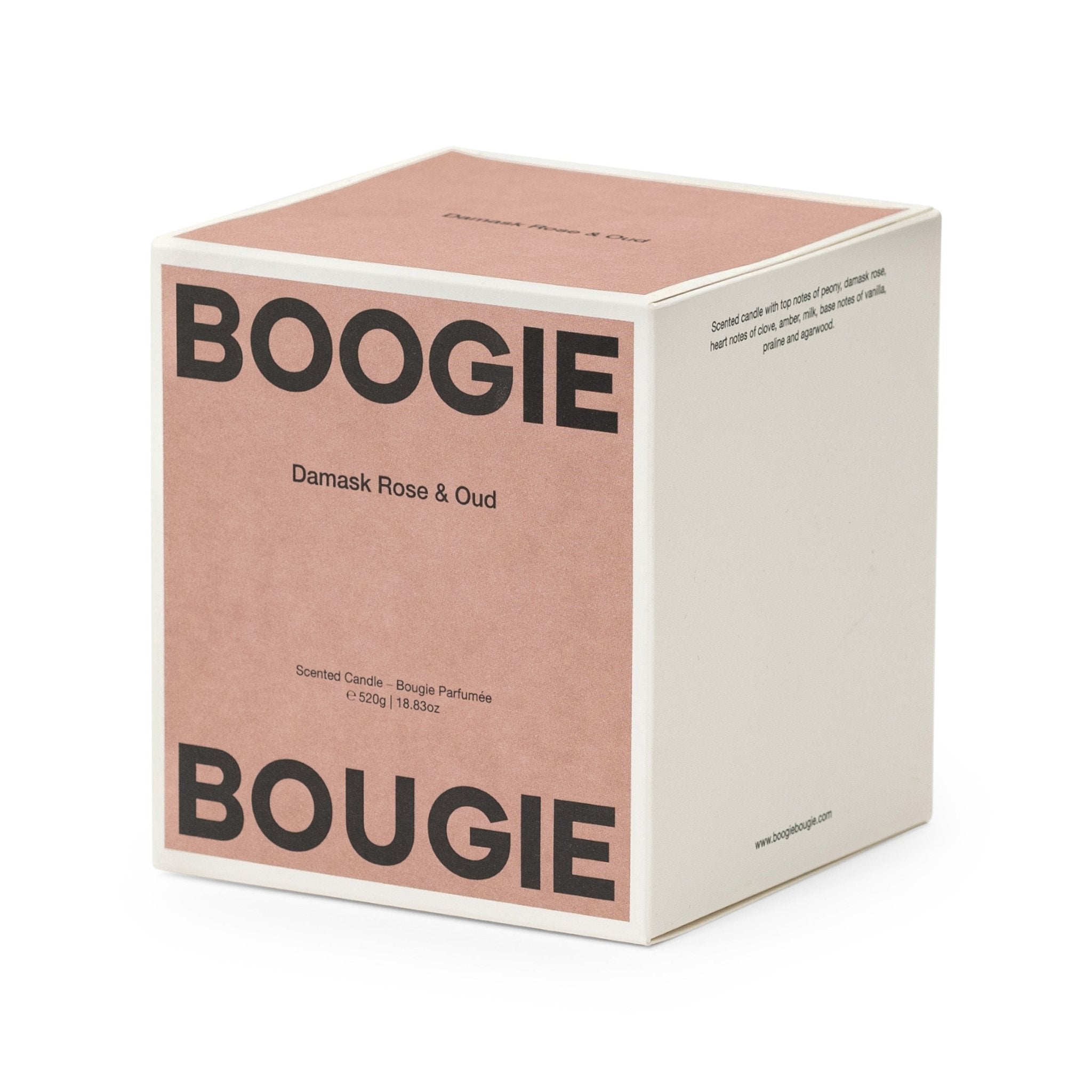 Boogie Bougie Duftkerze DAMASK ROSE & OUD | Ø9,6x10cm 520g - Sir Henrys