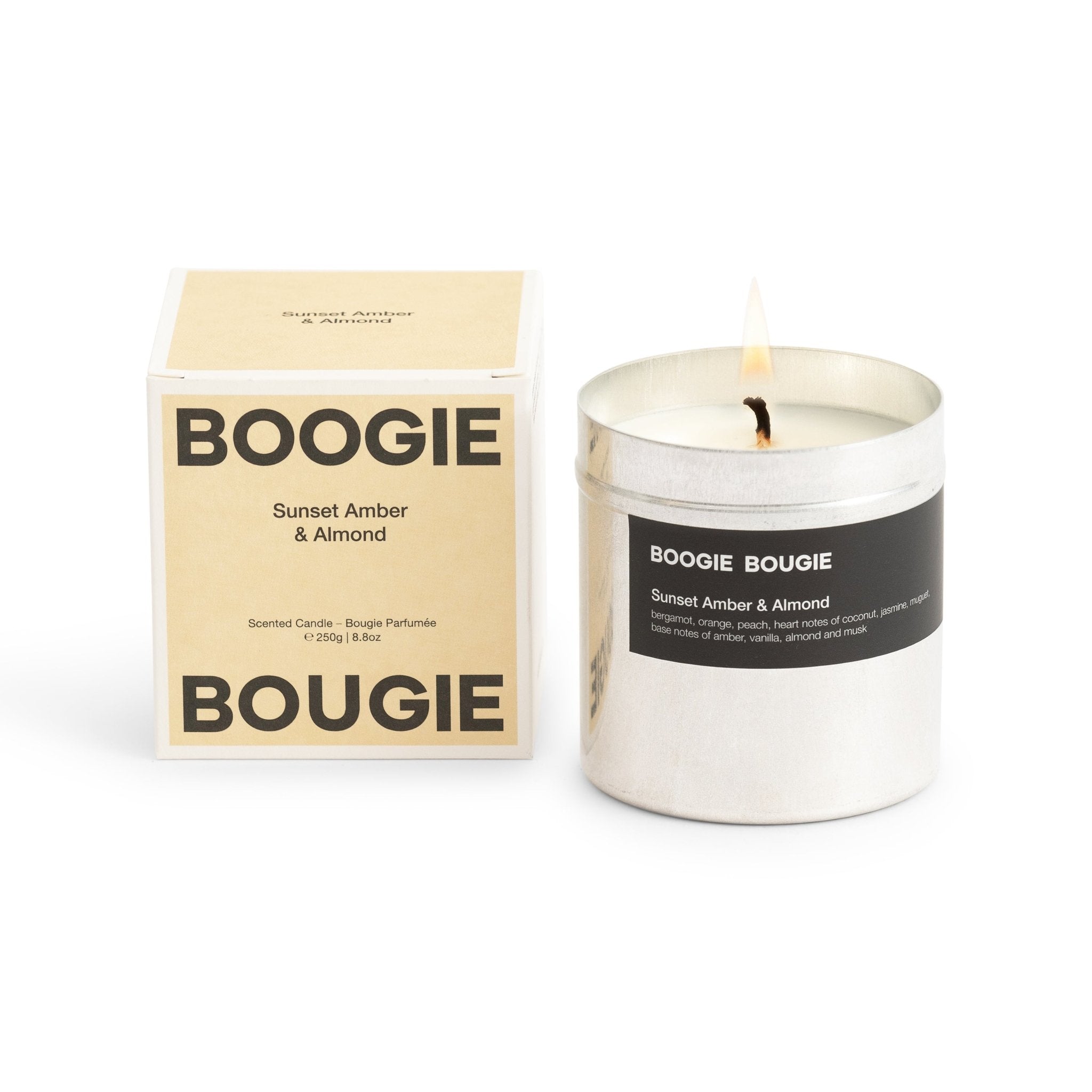 Boogie Bougie Duftkerze SUNSET AMBER & ALMOND | Ø7,5x8cm 250g - Sir Henrys