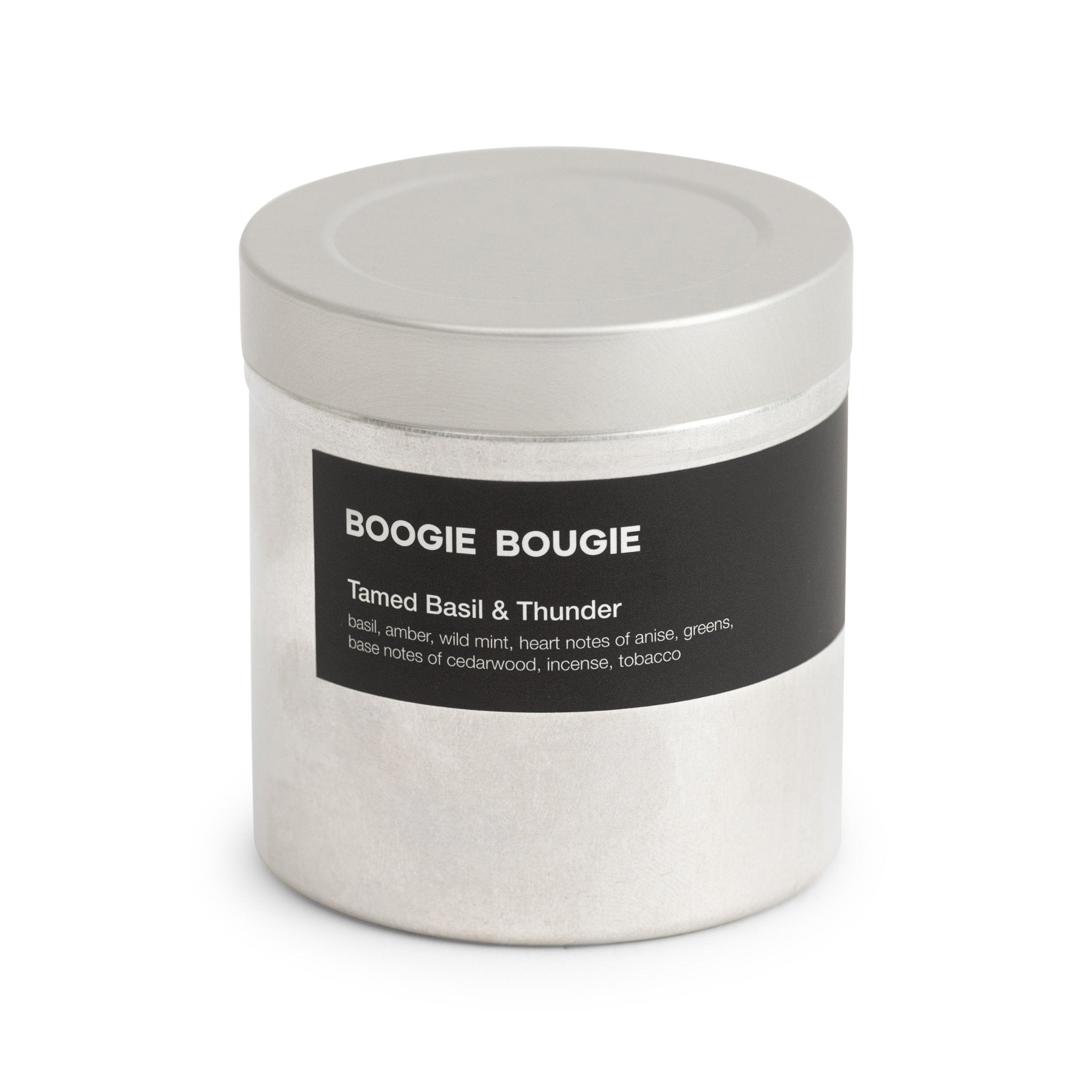 Boogie Bougie Duftkerze TAMED BASIL & THUNDER | Ø7,5x8cm 250g - Sir Henrys