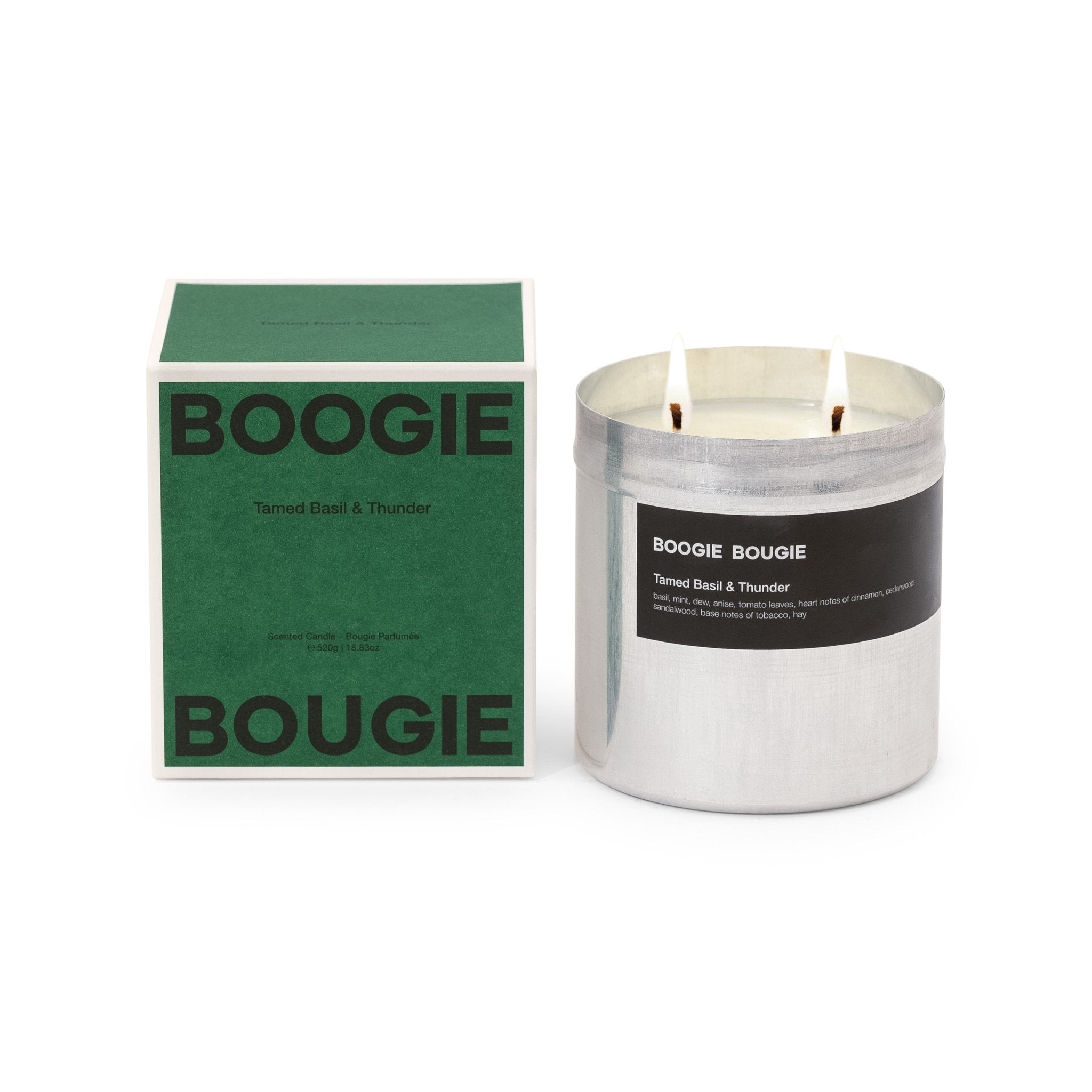Boogie Bougie Duftkerze TAMED BASIL & THUNDER | Ø9,6x10cm 520g - Sir Henrys