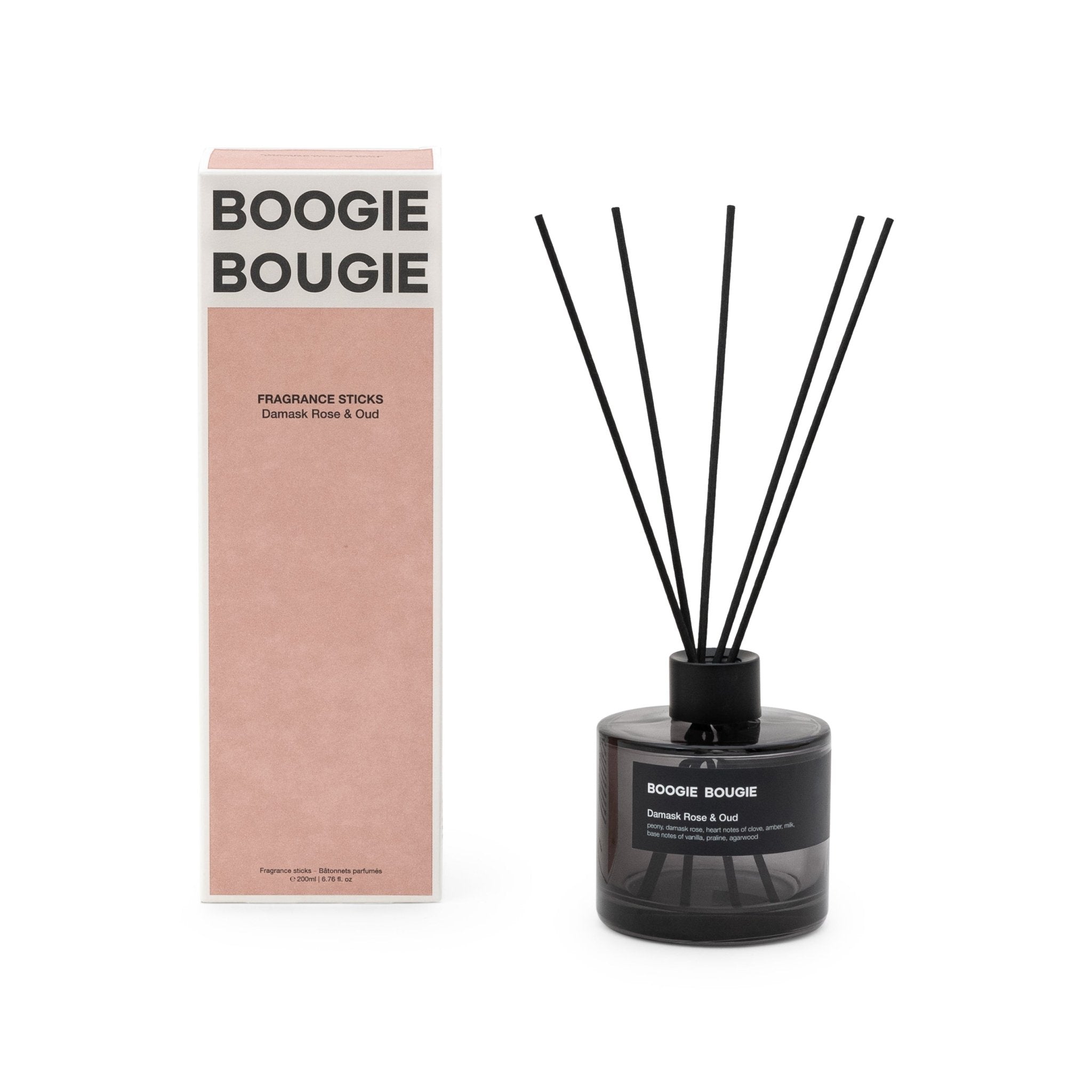 Boogie Bougie Duftstäbchen DAMASK ROSE & OUD | Ø8x25cm 200ml - Sir Henrys