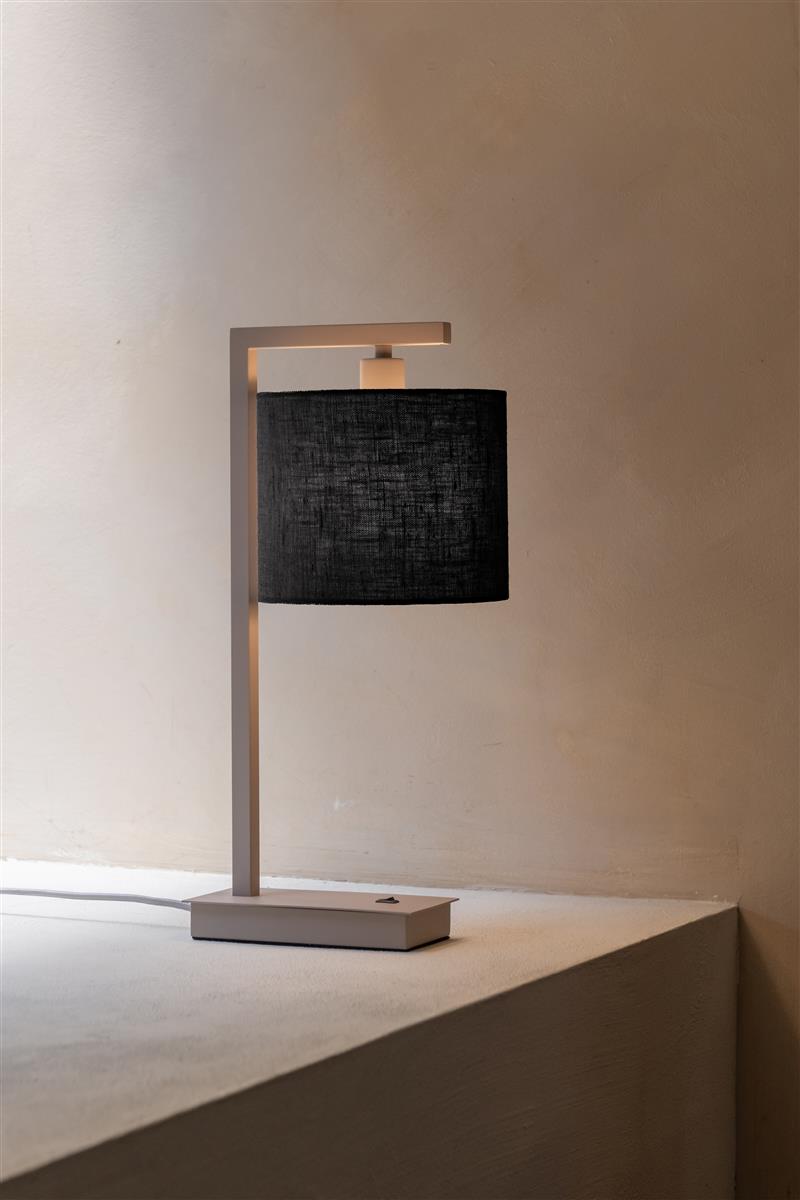It's about RoMi Tischlampe BOSTON sandfarben/schwarz | 17x18x44cm