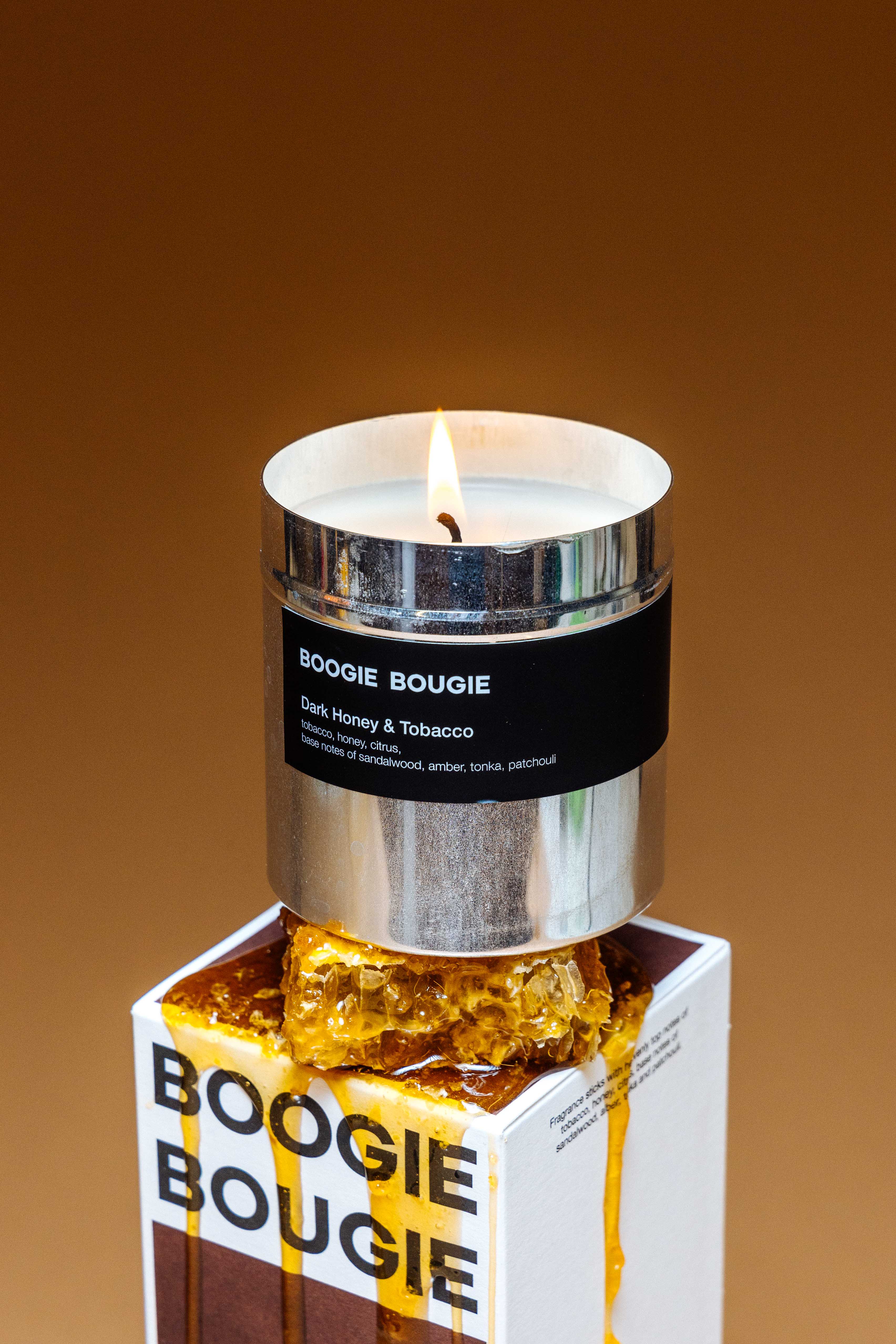 Boogie Bougie Duftkerze DARK HONEY & TOBACCO | Ø7,5x8cm 250g