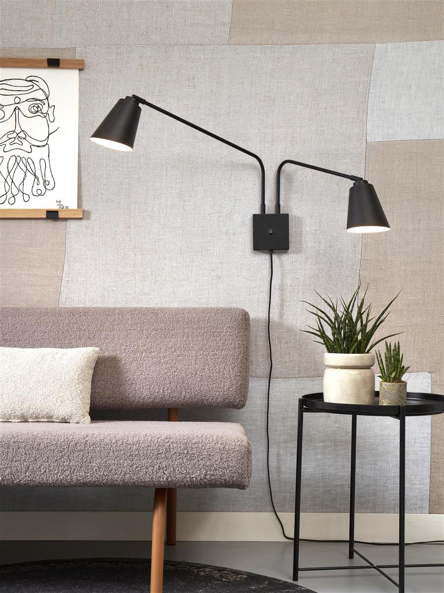 It's about RoMi Wandleuchte BREMEN schwarz | 130x60x49cm