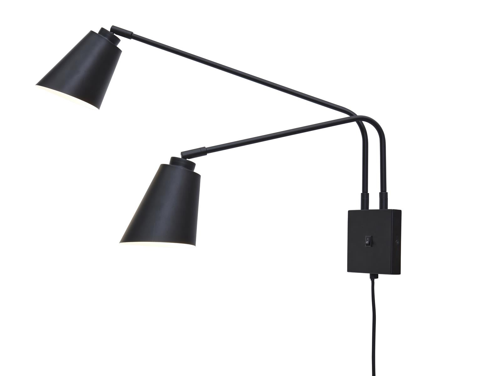It's about RoMi Wandleuchte BREMEN schwarz | 130x60x49cm