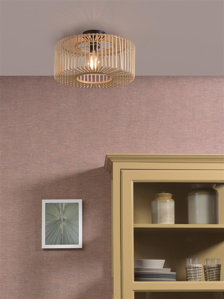 Good&Mojo Deckenlampe BROMO natur schwarz | 40x40x20cm