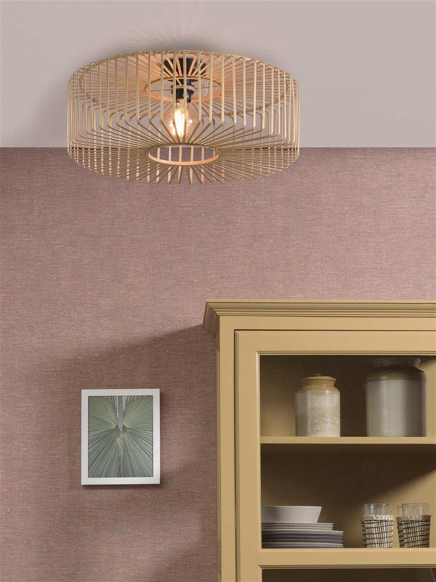 Good&Mojo Deckenlampe BROMO natur schwarz | 60x60x20cm