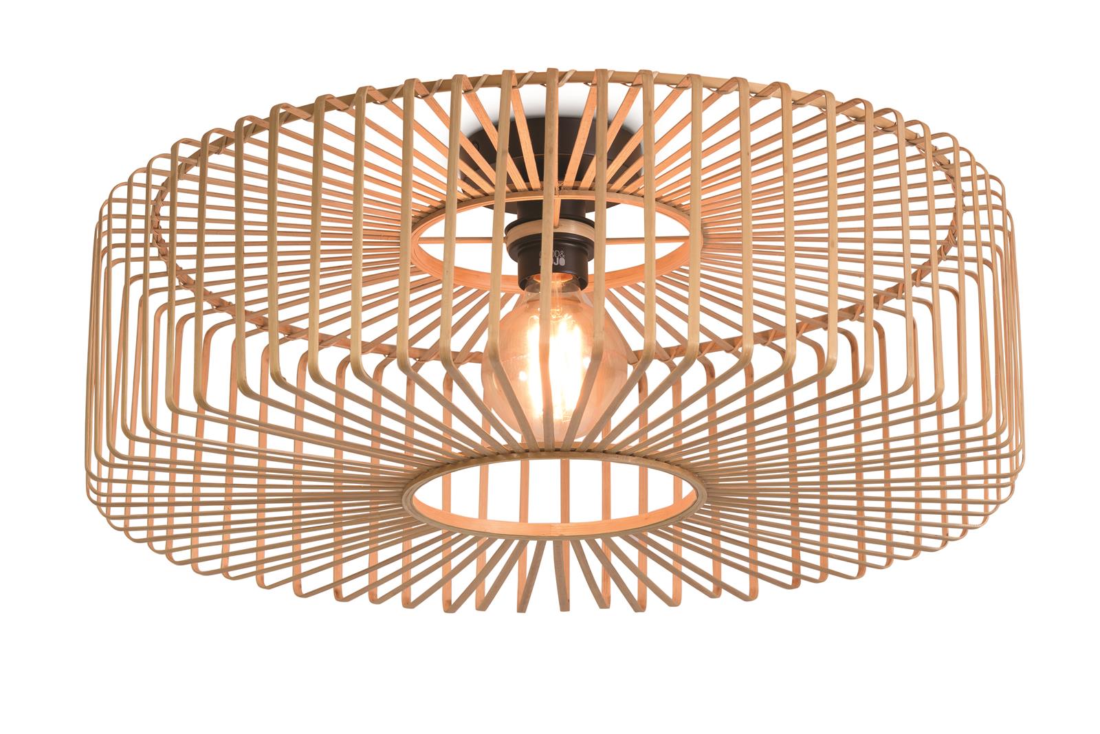 Good&Mojo Deckenlampe BROMO natur schwarz | 60x60x20cm