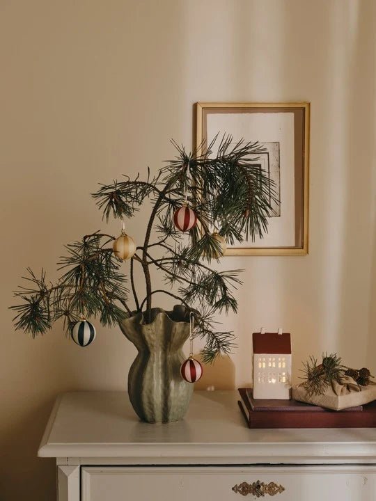 Broste Copenhagen Christbaumschmuck JOY 3er Set rot - rosa | Ø4,7 x5 cm - Sir Henrys