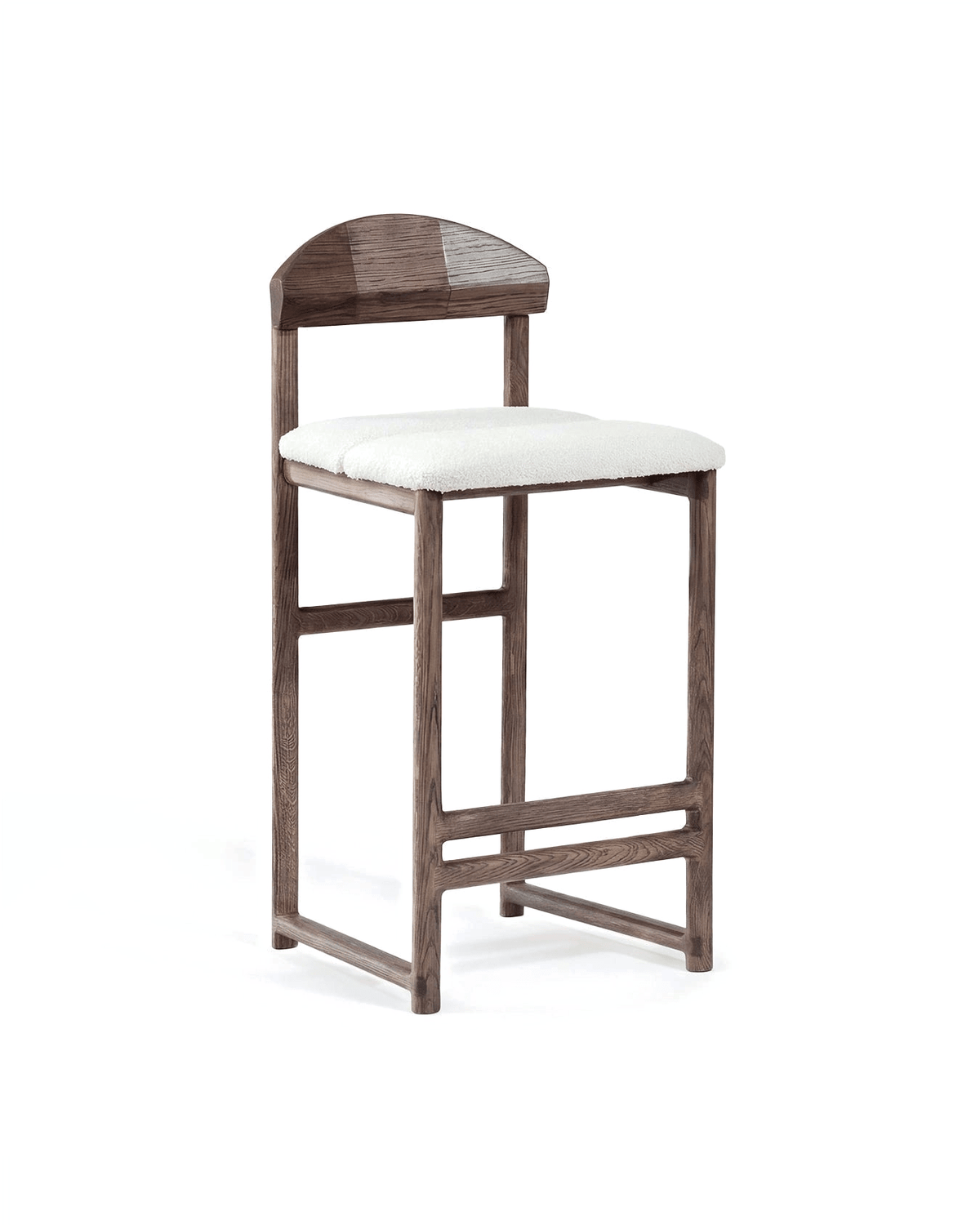 by Crea® Barhocker TED Dunkle Eiche Bouclé Ivory - Sir Henrys