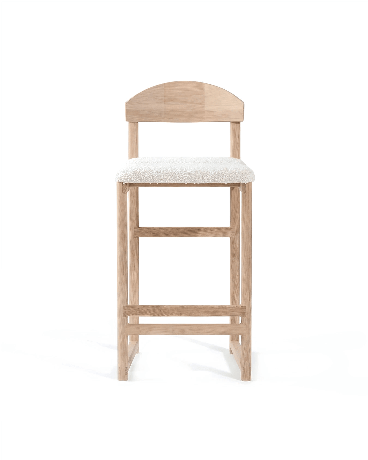 by Crea® Barhocker TED Eiche Natur Bouclé Ivory - Sir Henrys