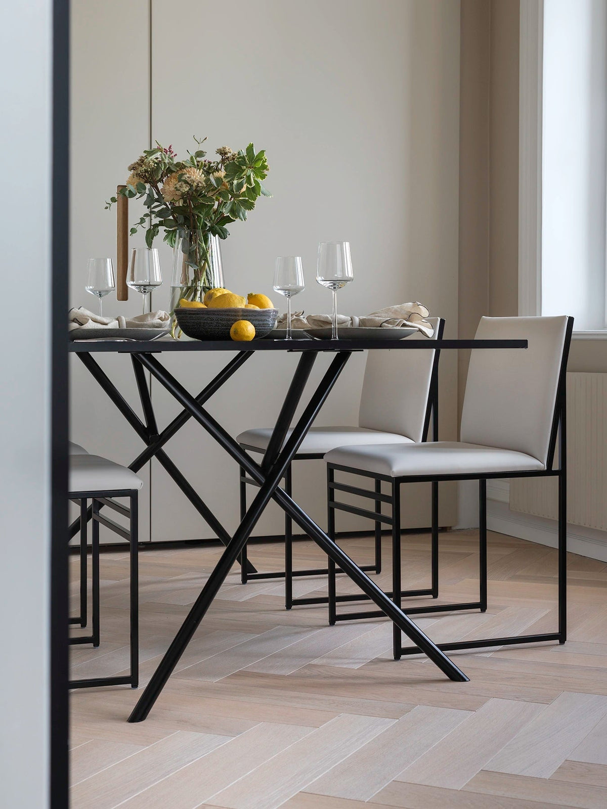 by Crea® Esszimmerstuhl ISABELL Leder Ivory - Sir Henrys