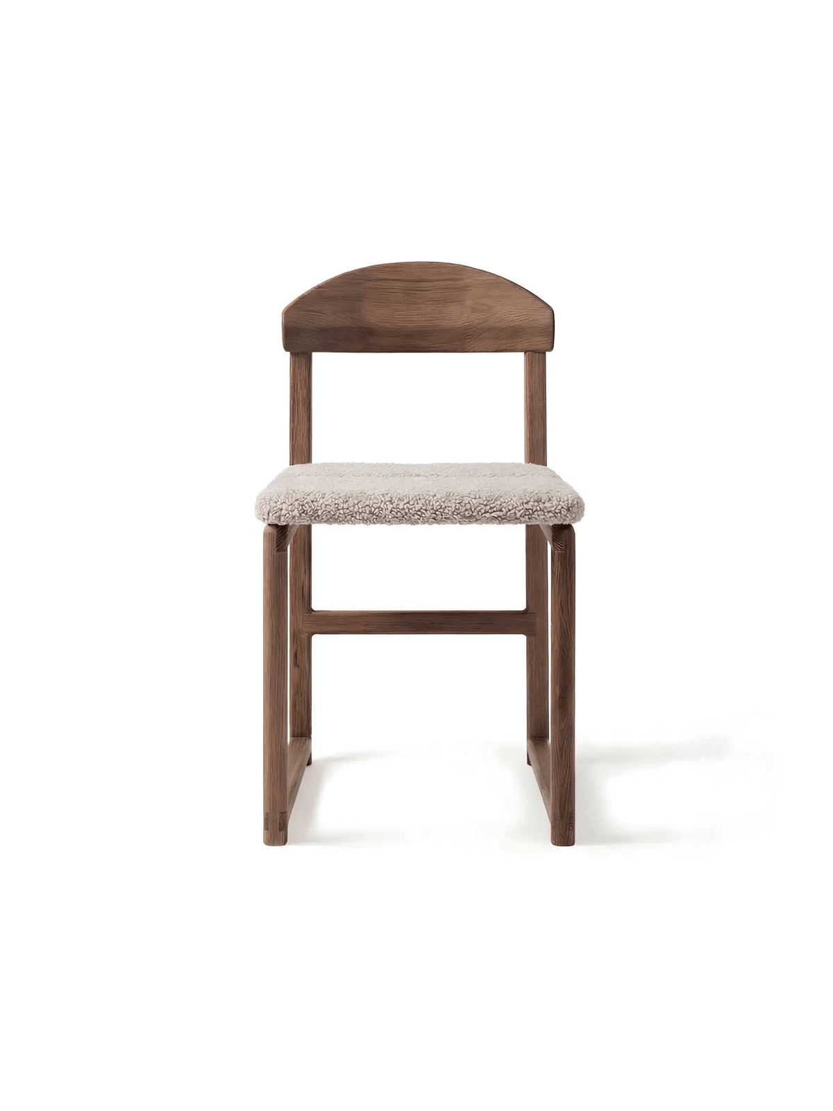 by Crea® Esszimmerstuhl KARIN Dunkle Eiche Bouclé Greige - Sir Henrys