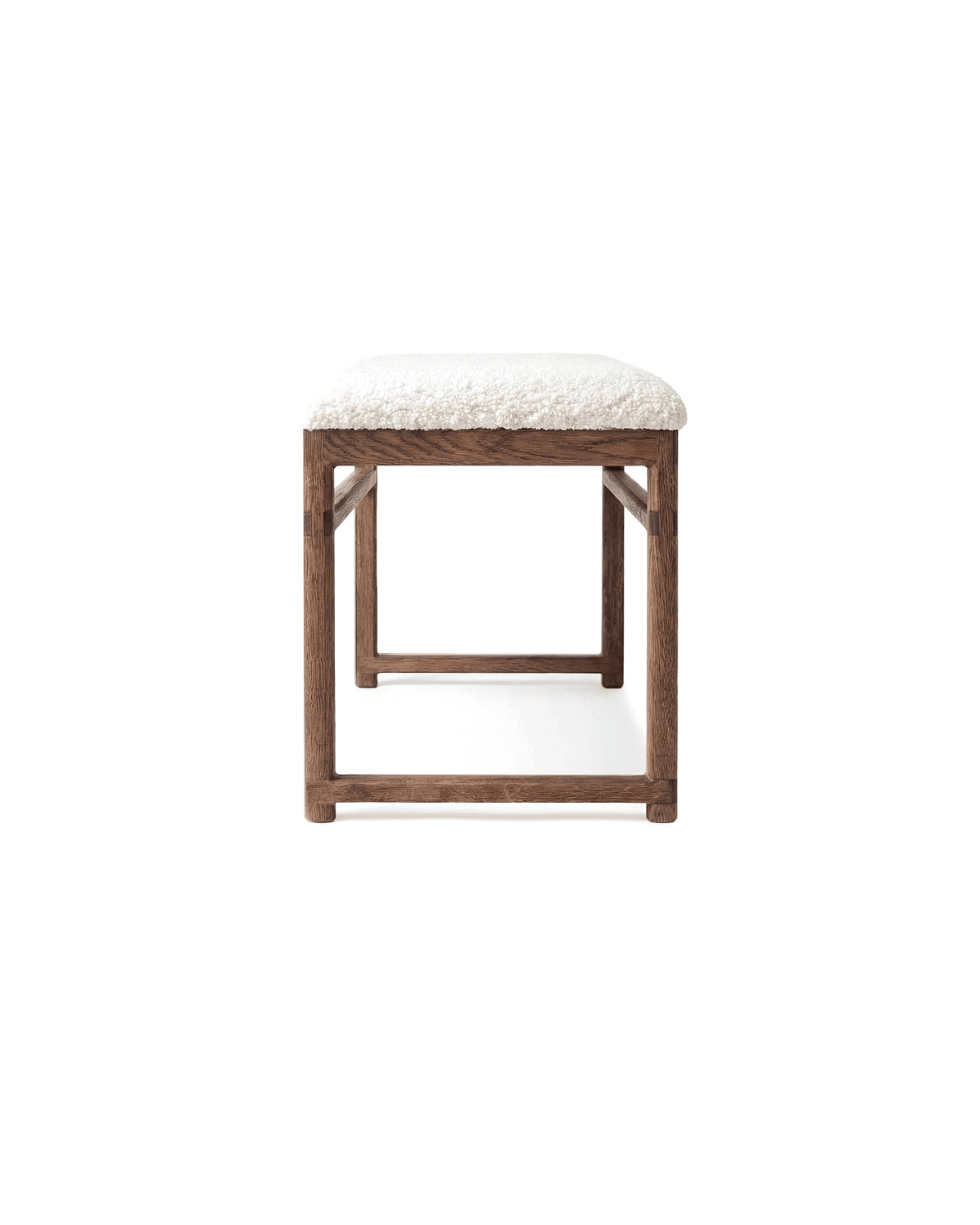 by Crea® Holzbank ALVA Dunkle Eiche Bouclé Ivory - Sir Henrys