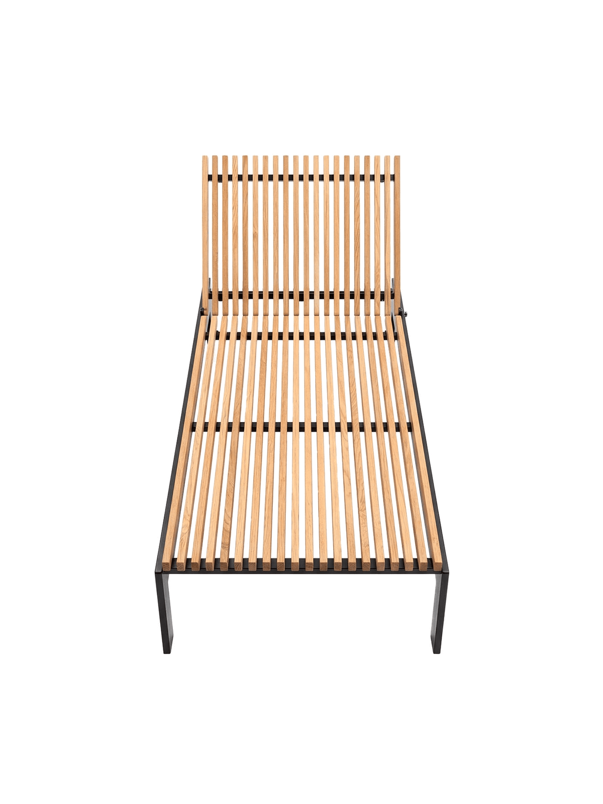 by Crea® Sonnenliege BAZO Schwarzes Gestell & Teak | 196 cm - Sir Henrys