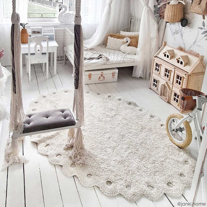 Lorena Canals waschbarer Teppich PINECONE ivory weiß | 180x130cm