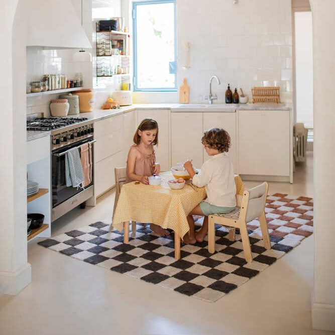 Lorena Canals waschbarer Teppich KITCHEN TILES dunkelgrau | 160x120cm