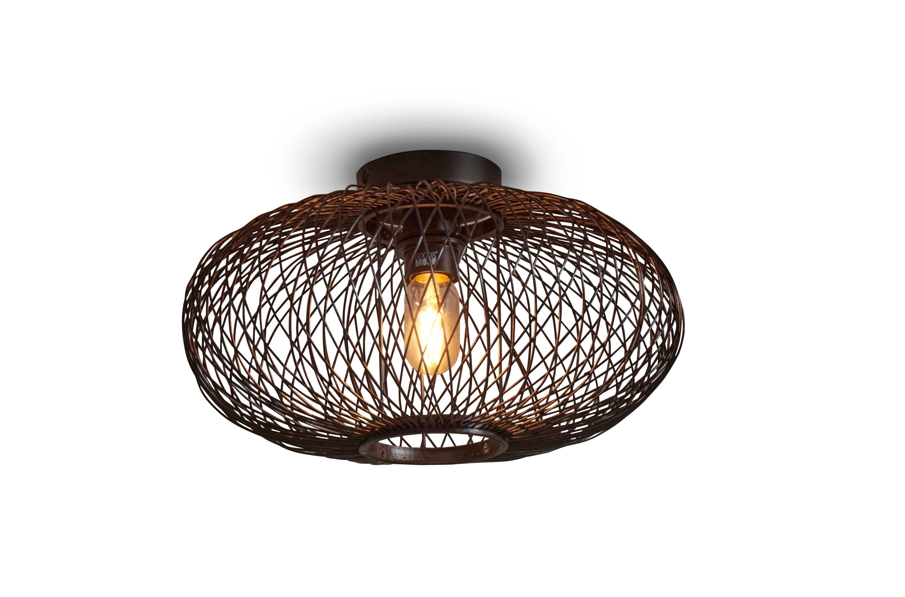Good&Mojo Deckenlampe CANGO schwarz | 40x40x20cm