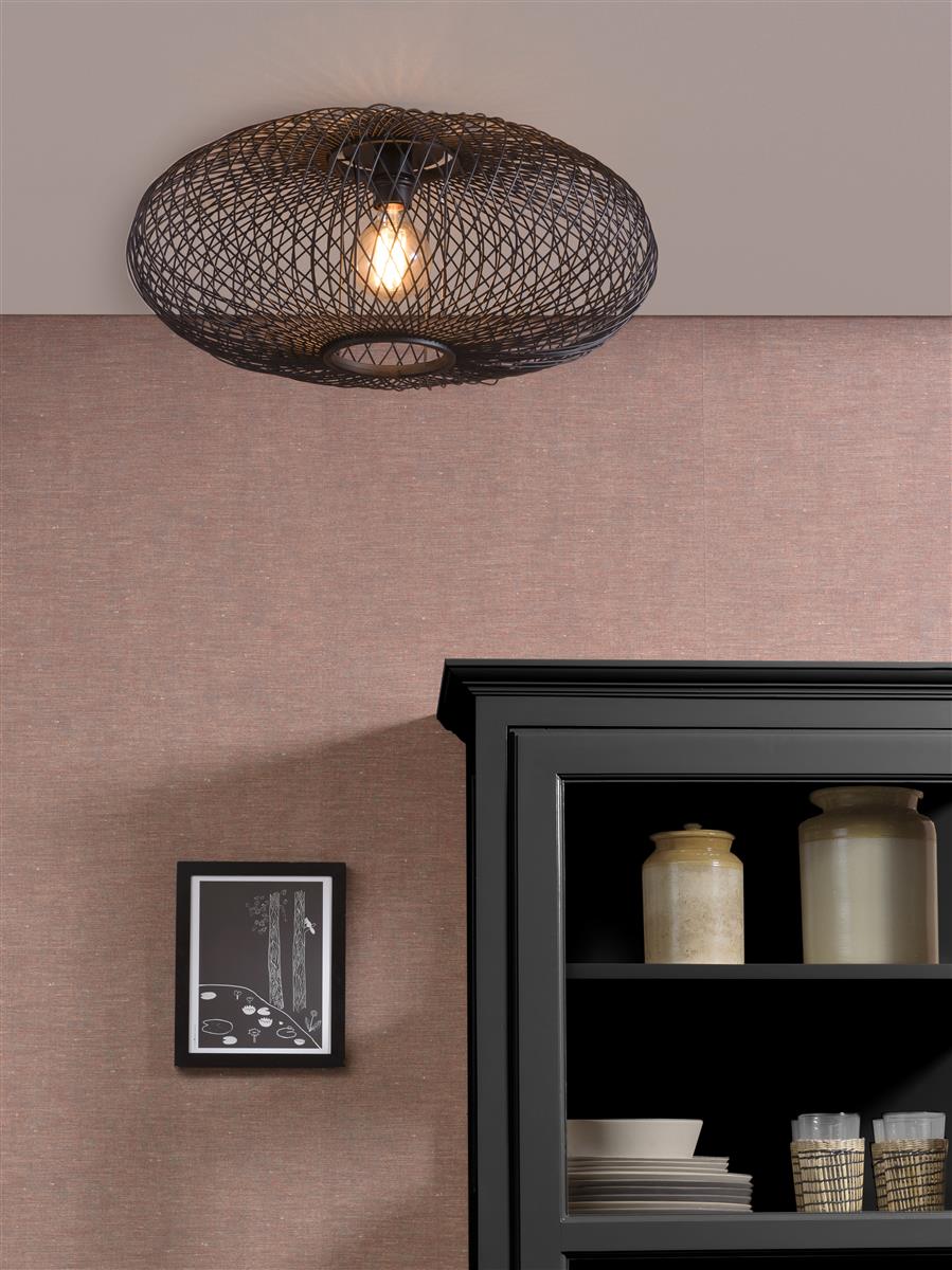 Good&Mojo Deckenlampe CANGO schwarz | 60x60x25cm