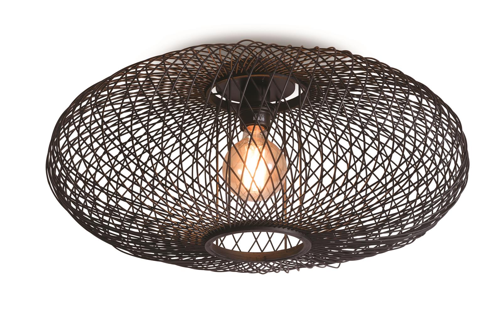 Good&Mojo Deckenlampe CANGO schwarz | 60x60x25cm
