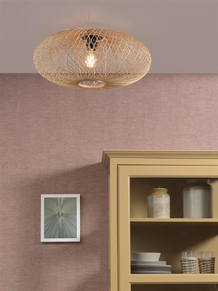 Good&Mojo Deckenlampe CANGO braun | 60x60x25cm