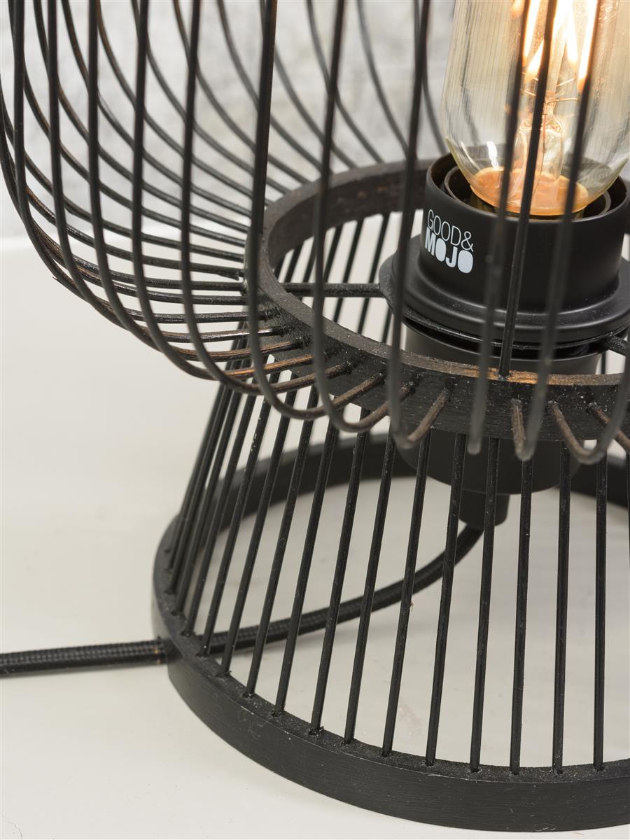 Good&Mojo Tischlampe CANGO schwarz | 26x26x30cm