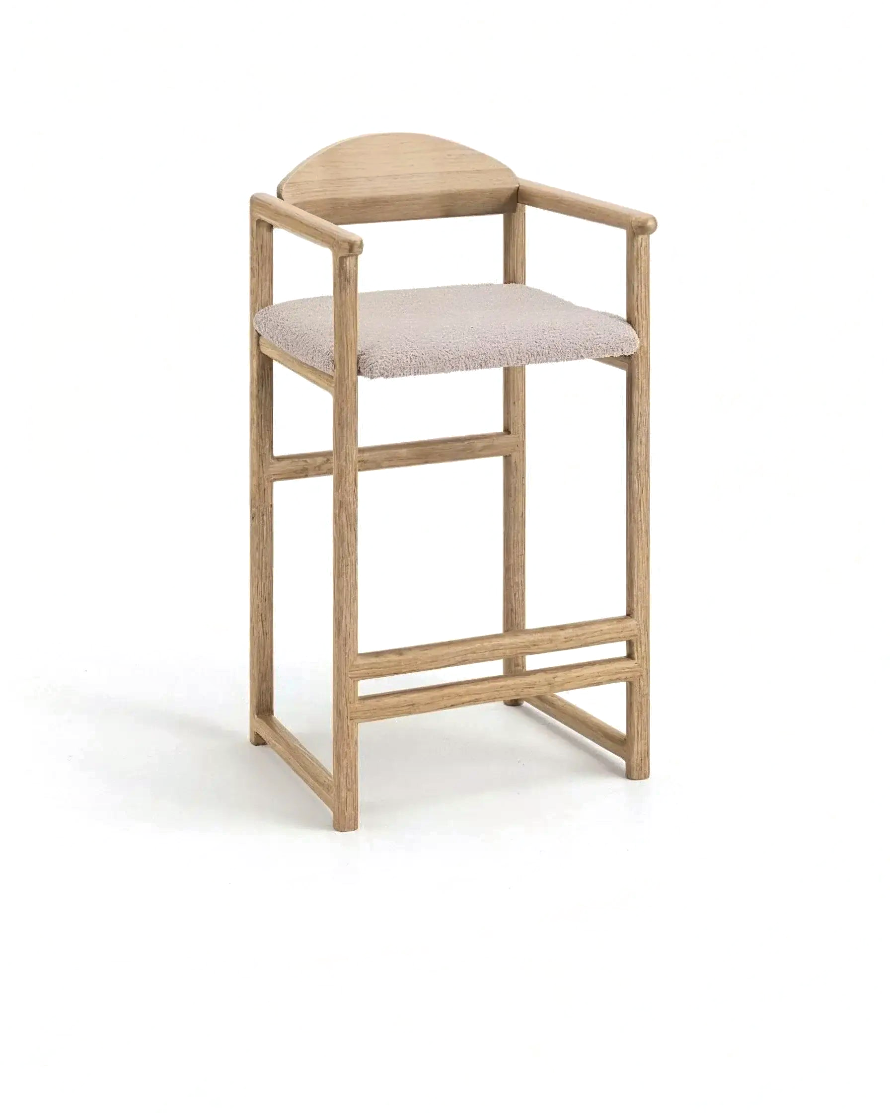 by Crea® Barhocker CARL Eiche Natur Bouclé Greige