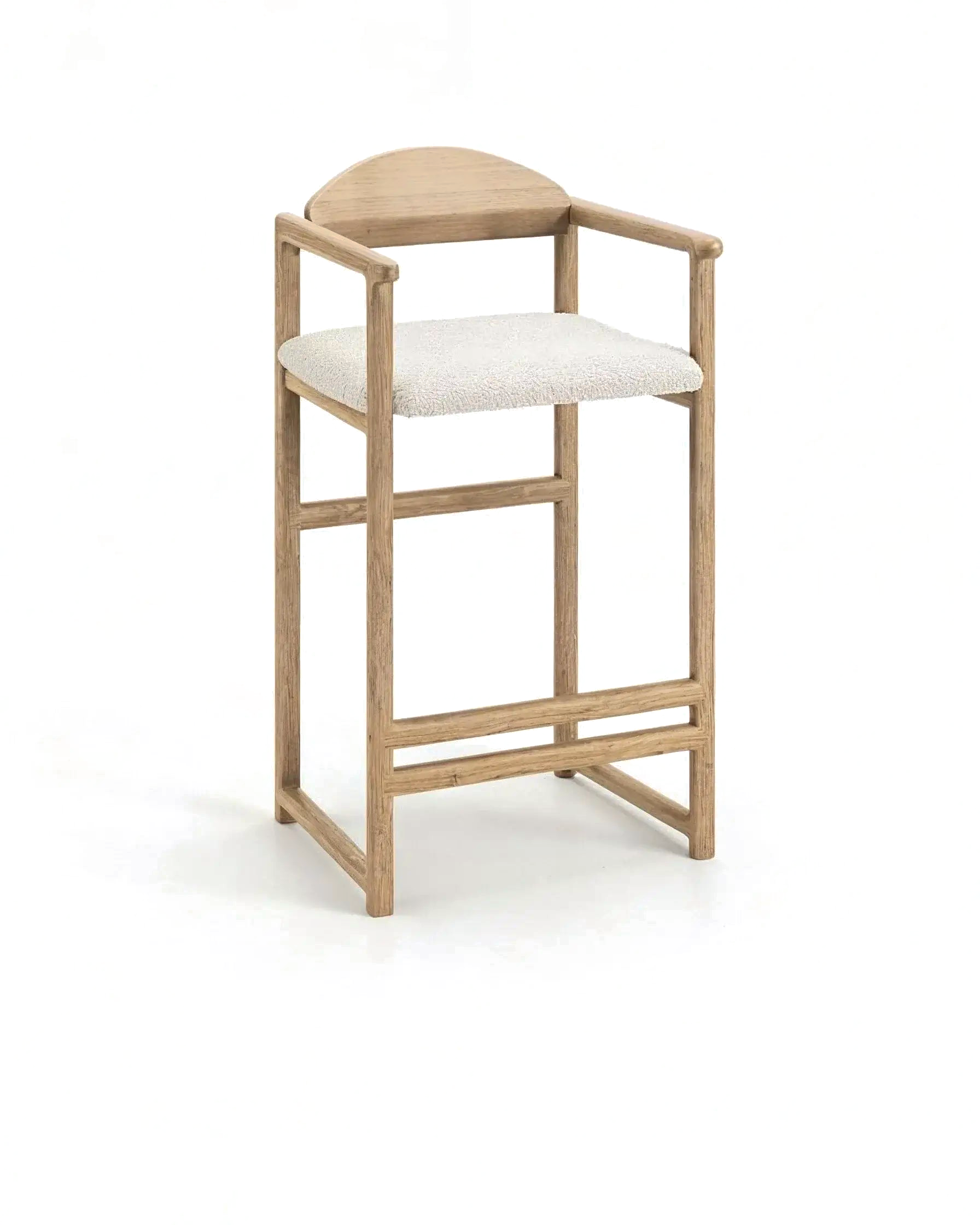 by Crea® Barhocker CARL Eiche Natur Bouclé Ivory