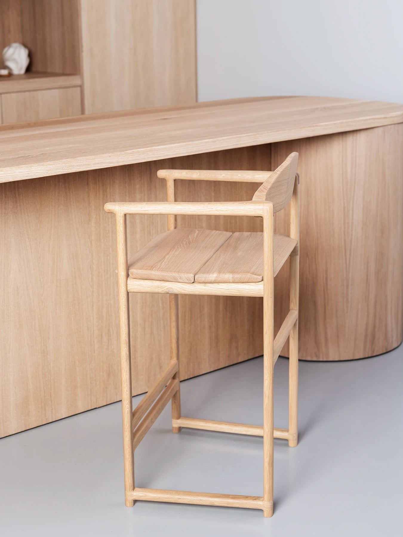 by Crea® Barhocker CARL Eiche Natur Sitzfläche Holz