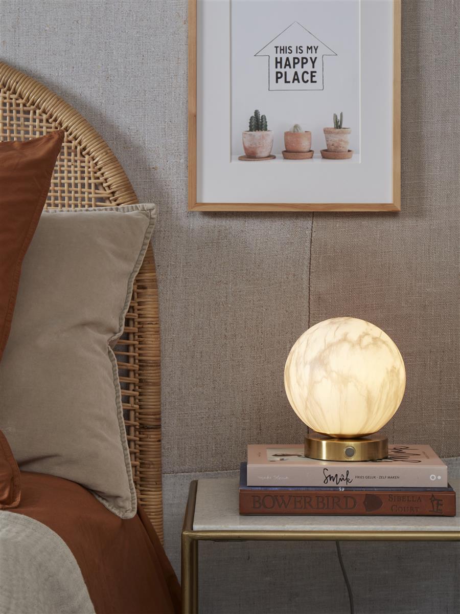 It's about RoMi Tischlampe CARRARA gold | 16x16x18cm