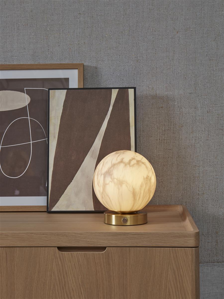 It's about RoMi Tischlampe CARRARA gold | 16x16x18cm